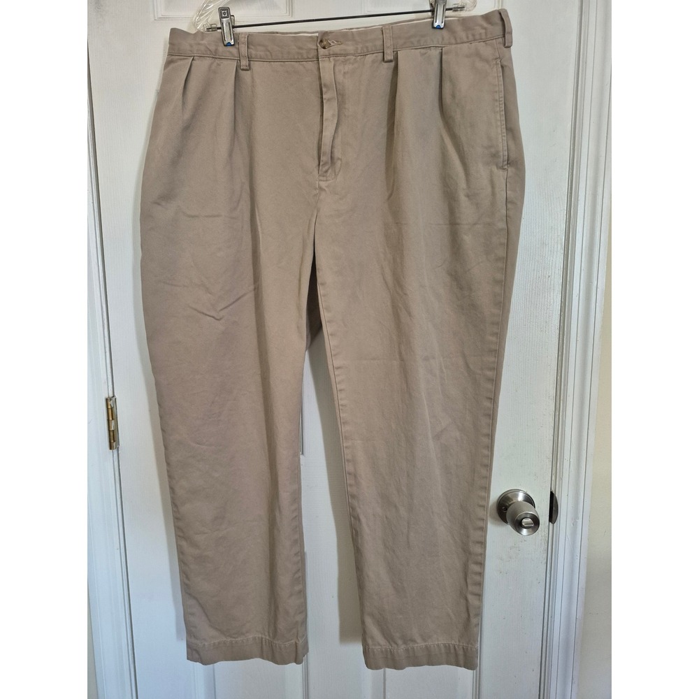 Polo Ralph Lauren Ethan Pant Mens 40x30 Tan Khaki Pleated Front Cotton Chinos